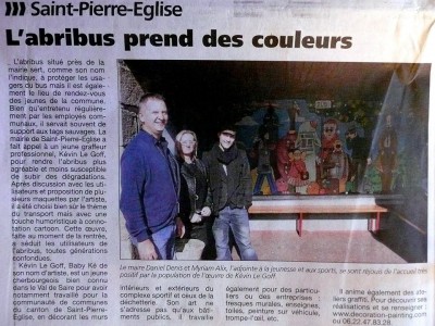 « La Presse de la Manche » abribus St-Pierre Eglise 2014